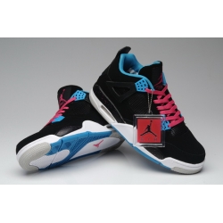 Air Jordan 4 Men Shoes Black Skyblue