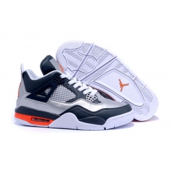 Air Jordan 4 Men Shoes Navy Silver White