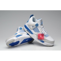 Air Jordan 4 Men Shoes White Blue