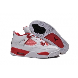 Air Jordan 4 Men Shoes White Red