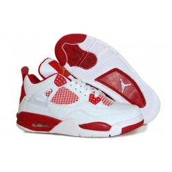 Air Jordan 4 Men Shoes White Red III