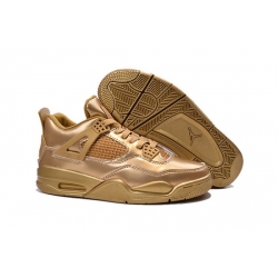 Air Jordan 4 Mirror Men Shoes Gold