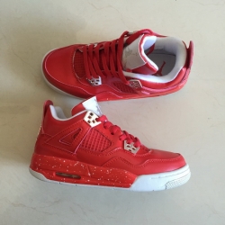 Air Jordan 4 Retro All Red White Point Men Shoes