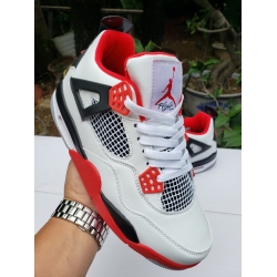 Air Jordan 4 Retro Men Shoes Classic White black red