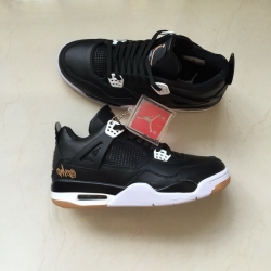 Air Jordan 4 Retro Real Black Men Shoes