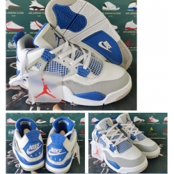 Air Jordan 4 Retro White Blue Nike Air Logo Men Shoes