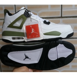 Men Air Jordan 4 Retro Men Shoes White Black Green