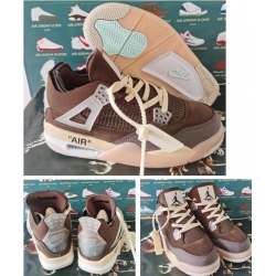 Men Air Jordan 4 Retro X off Brown 2020 Shoes