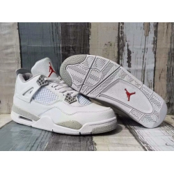 Men Jordan 4 Retro Orio White Silver Grey Shoes