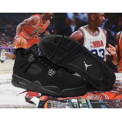 Nike Air Jordan 4 Retro All Black Throwback Men Shoes