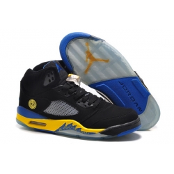 Air Jordan 5 Men Shoes Black Blue Yellow