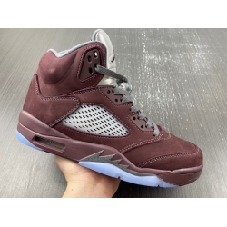 Air Jordan 5 Men Shoes Burgundy 23F 068