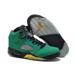 Air Jordan 5 Men Shoes Green Black