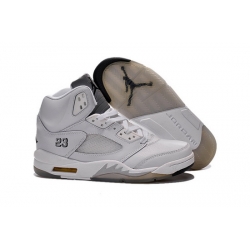 Air Jordan 5 Men Shoes White Gray