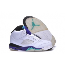 Air Jordan 5 Men Shoes White Pruple