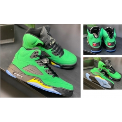 Air Jordan 5 Retro Oregon Ducks Green Yellow Men Shoes