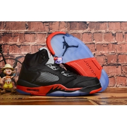 Air Jordan 5 Retro Silk Black Red Men Shoes