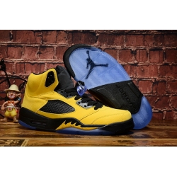 Air Jordan 5 Yellow Black Retro Men Shoes