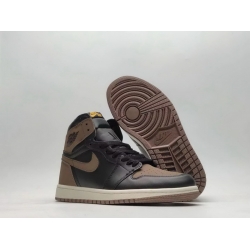 Air Jordan 1 Men Black Brown Shoes  23F 053