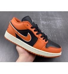 Air Jordan 1 Men Shoes Orange Black 23F 034