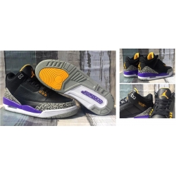 Air Jordan 3 Kobe Bryant Signed Black Yellow Purple Men Shoes