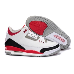 Air Jordan 3 Men Burst Shoes White Black Red