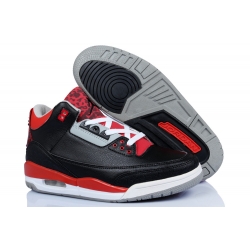 Air Jordan 3 Men Shoes Black Red