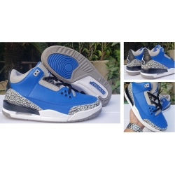 Air Jordan 3 Retro Men SHoes All Blue Black