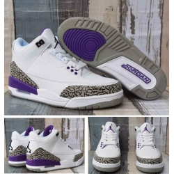 Air Jordan 3 Retro White Purple Men Shoes