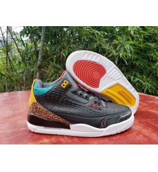 Nike Air Jordan 3 Black red yellow moon crocodile pattern Men Shoes