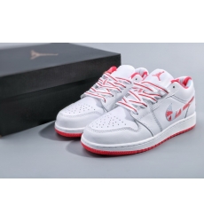 Air Jordan 1 Retro White Light Red Women Shoes