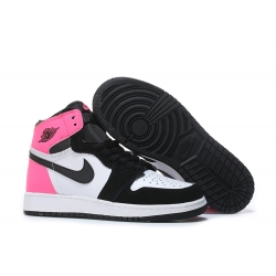 Air Jordan 1 Women Shoes Black White Pink