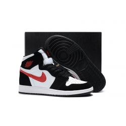 Air Jordan 1 Women Shoes Black White Red