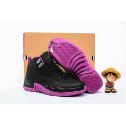 Air Jordan 12 Retro Women Shoes Black Purple