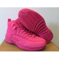 Air Jordan 12 Women Shoes Full Pink