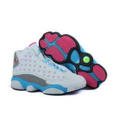 Air Jordan 13 Shoes 2014 Womens White Grey Blue