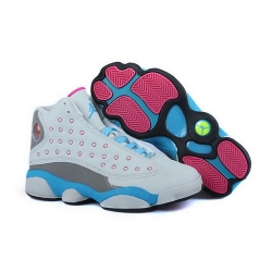 Air Jordan 13 Shoes 2014 Womens White Grey Blue