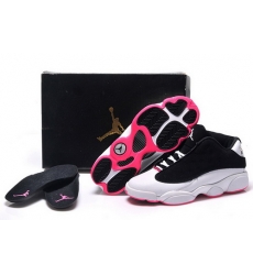 Air Jordan 13 Shoes 2015 Womens GS Low Black White Pink