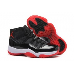 Girls Air Jordan 11 GS Bred Black Varsity Red White For Womens