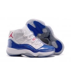 Girls Air Jordan 11 GS White and Blue Womens