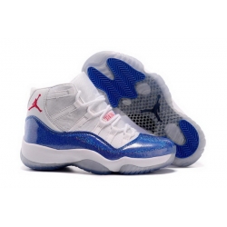 Girls Air Jordan 11 GS White and Blue Womens