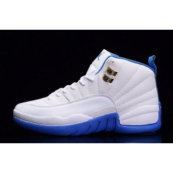 Jordan 12 Retro Women Shoes White Light Blue