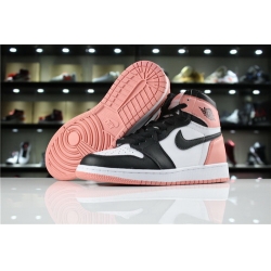 Women Air Jordan 1 Retro High OG BG Black Pink Shoes