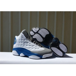 Women Air Jordan 13 Retro Men Shoes Grey White Blue