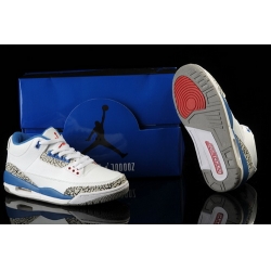 Air Jordan 3 Shoes 2013 Womens New Style White Blue Red