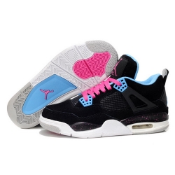 Air Jordan 4 Shoes 2013 Womens Anti Fur Black Blue Pink