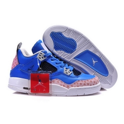 Air Jordan 4 Shoes 2013 Womens Grade AAA Blue White