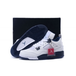 Air Jordan 4 Shoes 2015 Womens Colombia White Navy Blue