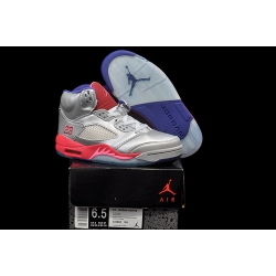 Air Jordan 5 Shoes 2013 Womens Grade AAA Silver Red Purple