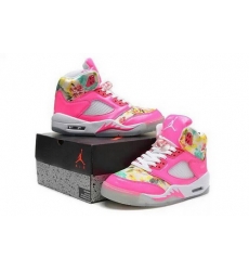 Air Jordan 5 Shoes 2014 Womens Cherry Blossoms Pink White